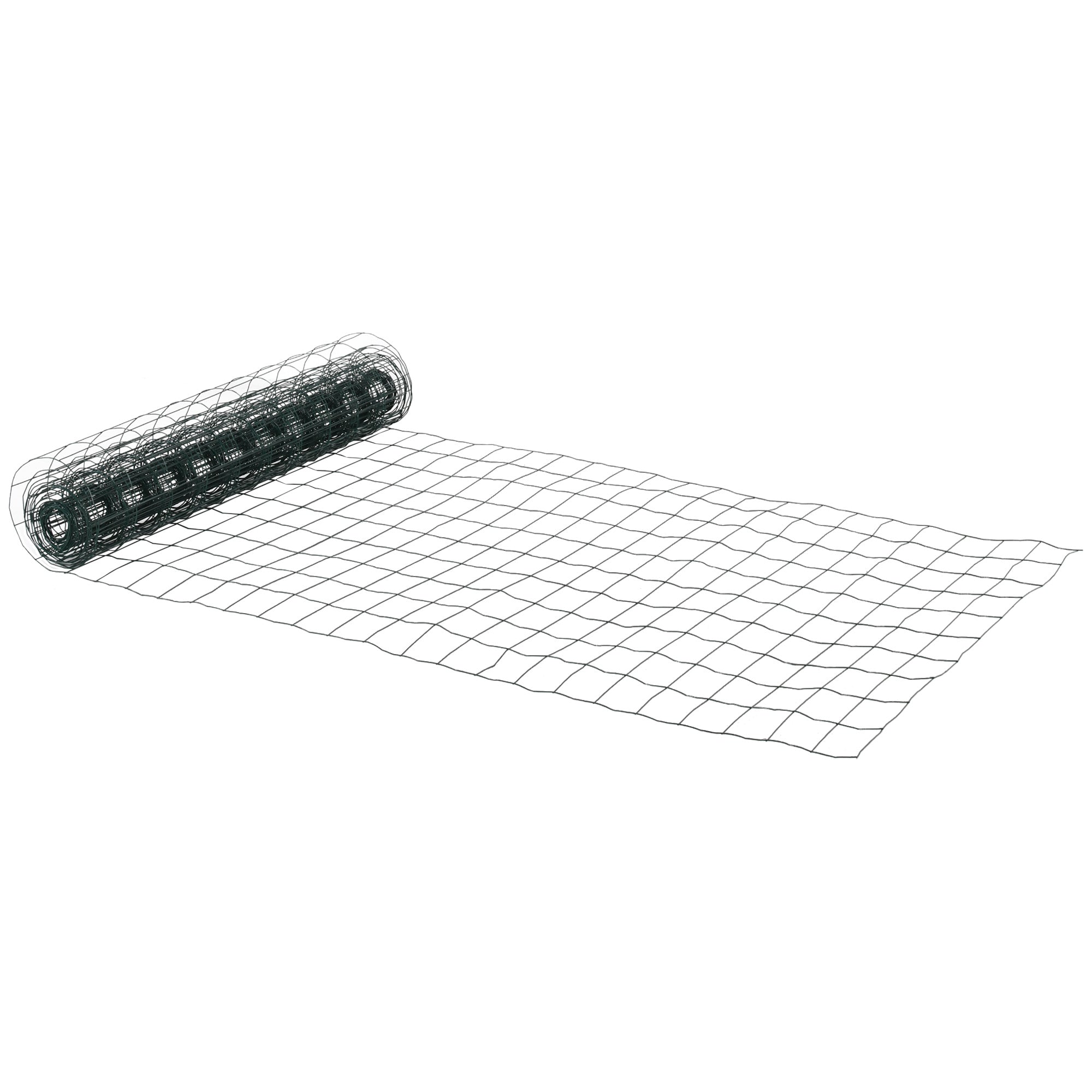 PawHut 1M x 10M Chicken Wire Mesh Roll Rabbit Poultry Animal Fence PVC Coated Steel Metal Garden Netting Fencing
