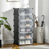 HOMCOM Cube Storage Organizer, DIY 6-Cube Modular Cabinet, Shoe Rack with Doors for Living Room, Black