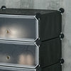 HOMCOM Cube Storage Organizer, DIY 6-Cube Modular Cabinet, Shoe Rack with Doors for Living Room, Black