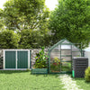 Outsunny 6' x 8' x 6.6' Polycarbonate Greenhouse, Walk-In Green House Kit Garden, Plants Grow, Galvanized Sheet Aluminum Frame with Rain Gutter, Vent and Sliding Door, Green