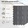 Outsunny WPC Interlocking Deck Tiles, 11 Pack 12" x 12" Outdoor Tiles, Tools Free Assembly, Waterproof and Non-slip Patio Flooring, Black
