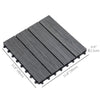 Outsunny WPC Interlocking Deck Tiles, 11 Pack 12" x 12" Outdoor Tiles, Tools Free Assembly, Waterproof and Non-slip Patio Flooring, Black