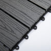 Outsunny WPC Interlocking Deck Tiles, 11 Pack 12" x 12" Outdoor Tiles, Tools Free Assembly, Waterproof and Non-slip Patio Flooring, Black