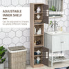 HOMCOM 67" Narrow Bathroom Storage Cabinet, Tall Freestanding Floor Cabinet, Bathroom Linen Cabinet with Doors and Adjustable Shelves