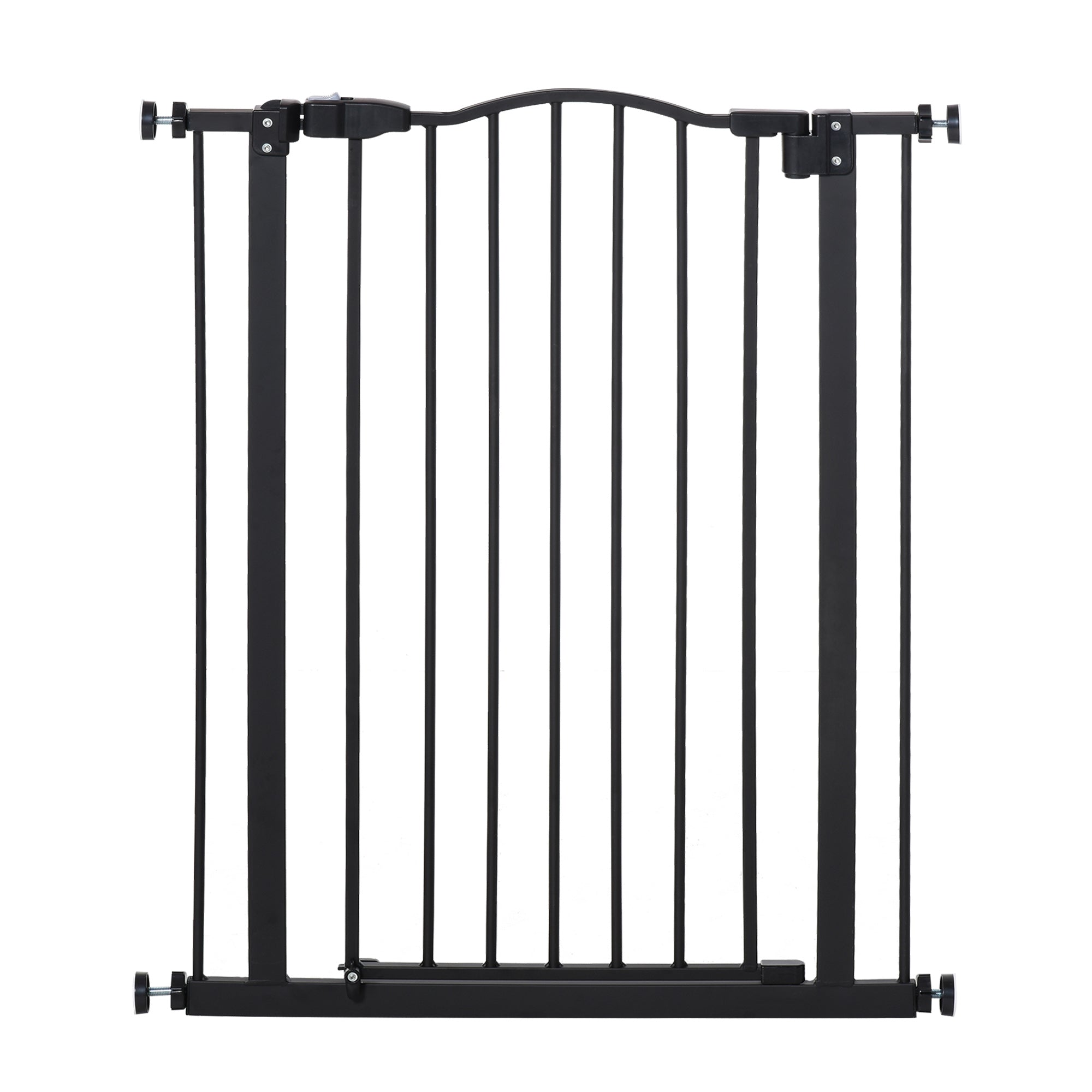 PawHut Extra Tall Dog Gate with Door, Pressure Fit, Auto Close, Double Locking for Doorways Hallways Stairs, Black