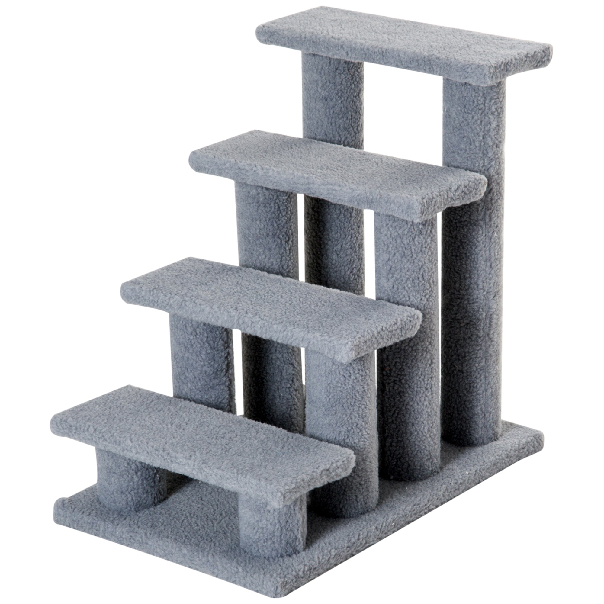 PawHut 4-Step Multi-Level Carpeted Cat Scratching Post Pet Stairs, Grey
