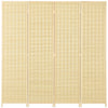 HOMCOM 4 Panel Room Divider, 6 Ft Tall Indoor Portable Folding Privacy Screens, Bamboo Hand-Woven Freestanding Partition Wall Divider for Home Office, Natural