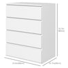 HOMCOM 4 Drawer Dresser for Bedroom, High Gloss Chest of Drawers with Metal Runners and Groove Handles, White