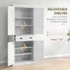 HOMCOM Freestanding Kitchen Pantry Storage Cabinet, Tall Cabinet with Drawer and Adjustable Shelves, White