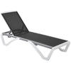 Outsunny Outdoor Chaise Lounge Chair, Patio Aluminum Tanning Chair with 5-Level Adjustable Back, Portable Wheels, Breathable Mesh Fabric, for Pool, Deck,  Garden, Blue