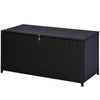 Outsunny 44.5x17x22inch Outdoor Deck Rattan Storage Box Wicker Home Furniture Indoor Storing Unit with Lid Coffee