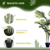 Outsunny 5FT Artificial Palm Tree, Fake Tropical Tree with Lifelike Leaves, Faux Plant in Pot for Indoor and Outdoor Decoration, Green