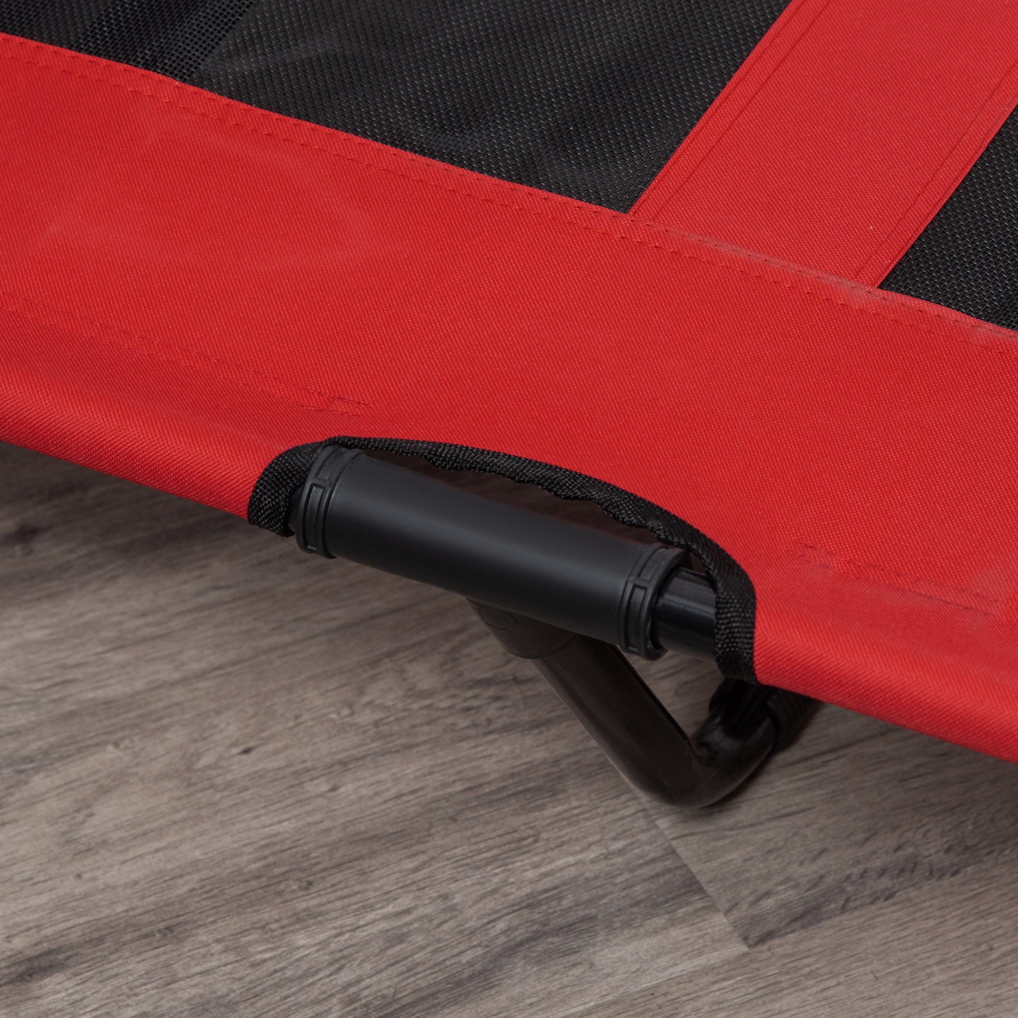 PawHut Elevated Dog Bed, Raised Dog Cot for XL Sized Dogs, Indoor & Outdoor, 48" x 36" x 9", Red