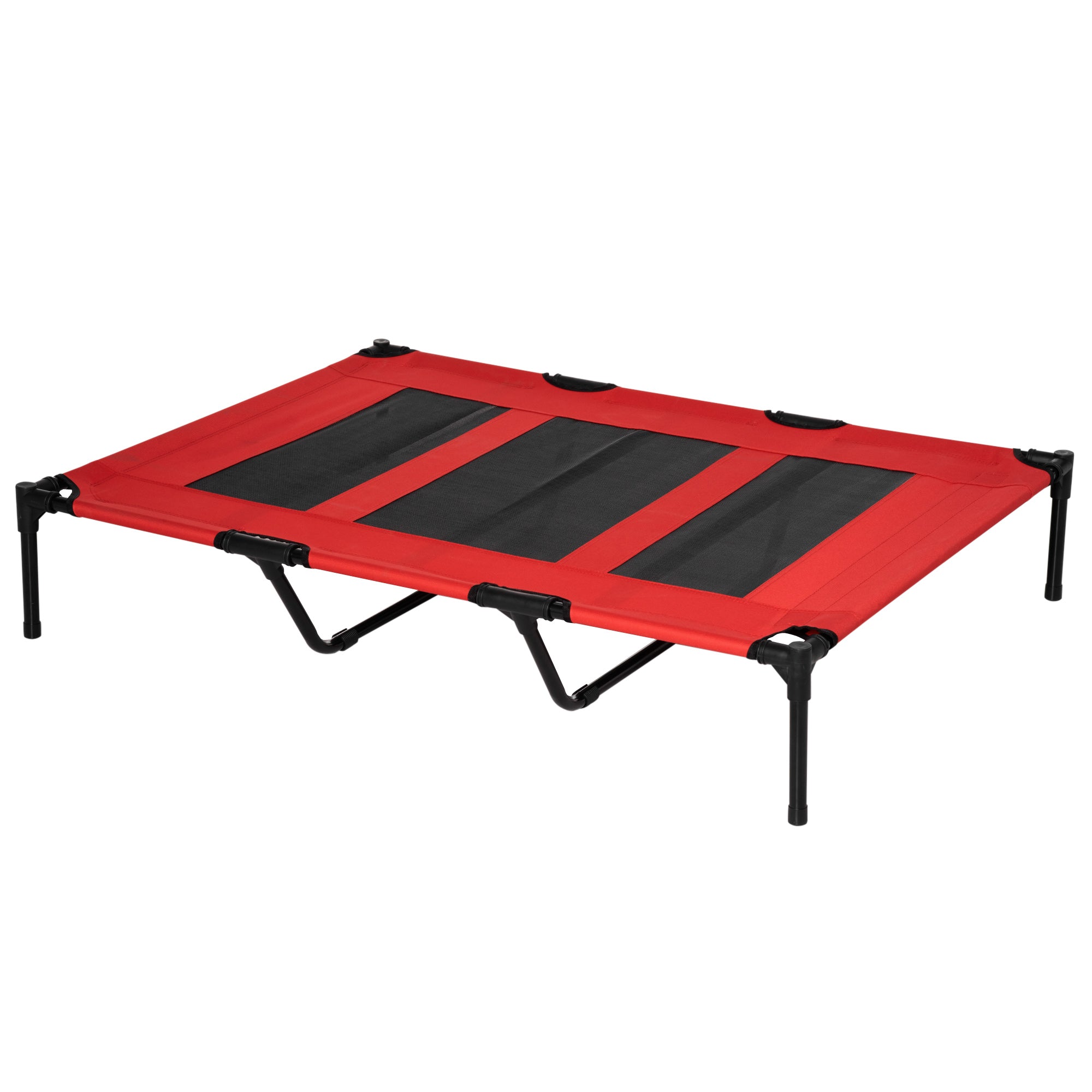 PawHut Raised Dog Bed Cooling Elevated Pet Cot with Breathable Mesh for Indoor Outdoor Use Red, XX Large, 122 x 92 x 23cm