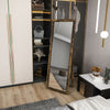 HOMCOM 58" x 20" Full Length Mirror, Floor Standing Mirror, Rectangular Full Body Mirror for Bedroom, Living Room, Rustic Brown