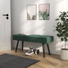 HOMCOM 39" End of Bed Bench, Velvet Upholstered Entryway Bench with Steel Legs, Bedroom Bench for Living Room, Dining Room, Hallway, Green