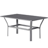 Outsunny Metal Outdoor Coffee Table, Rectangle Weather Resistant Outdoor Side Table with Slatted Tabletop for Garden, Balcony, Deck, Backyard, Dark Grey