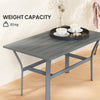 Outsunny Metal Outdoor Coffee Table, Rectangle Weather Resistant Outdoor Side Table with Slatted Tabletop for Garden, Balcony, Deck, Backyard, Dark Grey