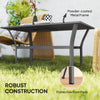 Outsunny Metal Outdoor Coffee Table, Rectangle Weather Resistant Outdoor Side Table with Slatted Tabletop for Garden, Balcony, Deck, Backyard, Dark Grey