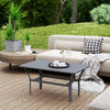 Outsunny Metal Outdoor Coffee Table, Rectangle Weather Resistant Outdoor Side Table with Slatted Tabletop for Garden, Balcony, Deck, Backyard, Dark Grey