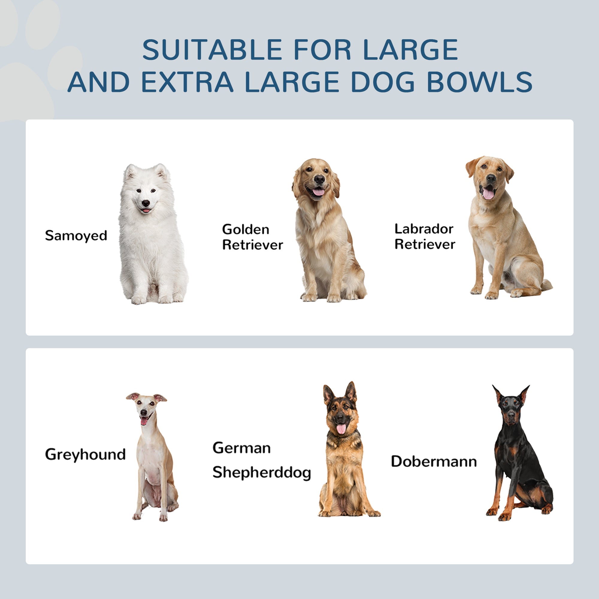 PawHut Raised Dog Bowls, Dog Feeding Station with Slow Feeder Mat, Storage Cabinet, 3 Stainless Steel Bowls, Semi-Auto Dispenser Function, for Large & Extra Large Dogs, White