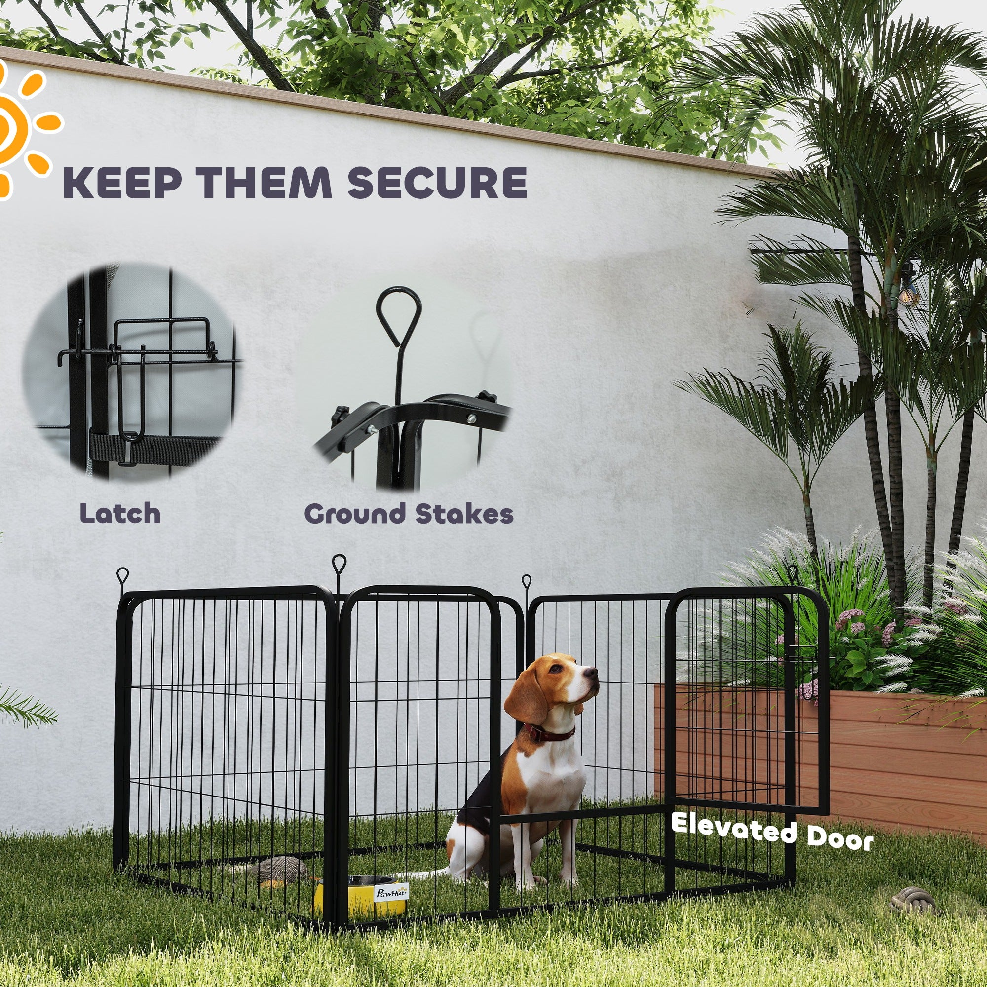 PawHut Whelping Box for Dogs and Puppies, 4 Panel Whelping Pen with Washable Whelping Pad, Windproof Cloth, Lockable Door, Dog Playpen for Indoor Outdoor, for Small & Medium Dogs, 102 x 102 x 60cm