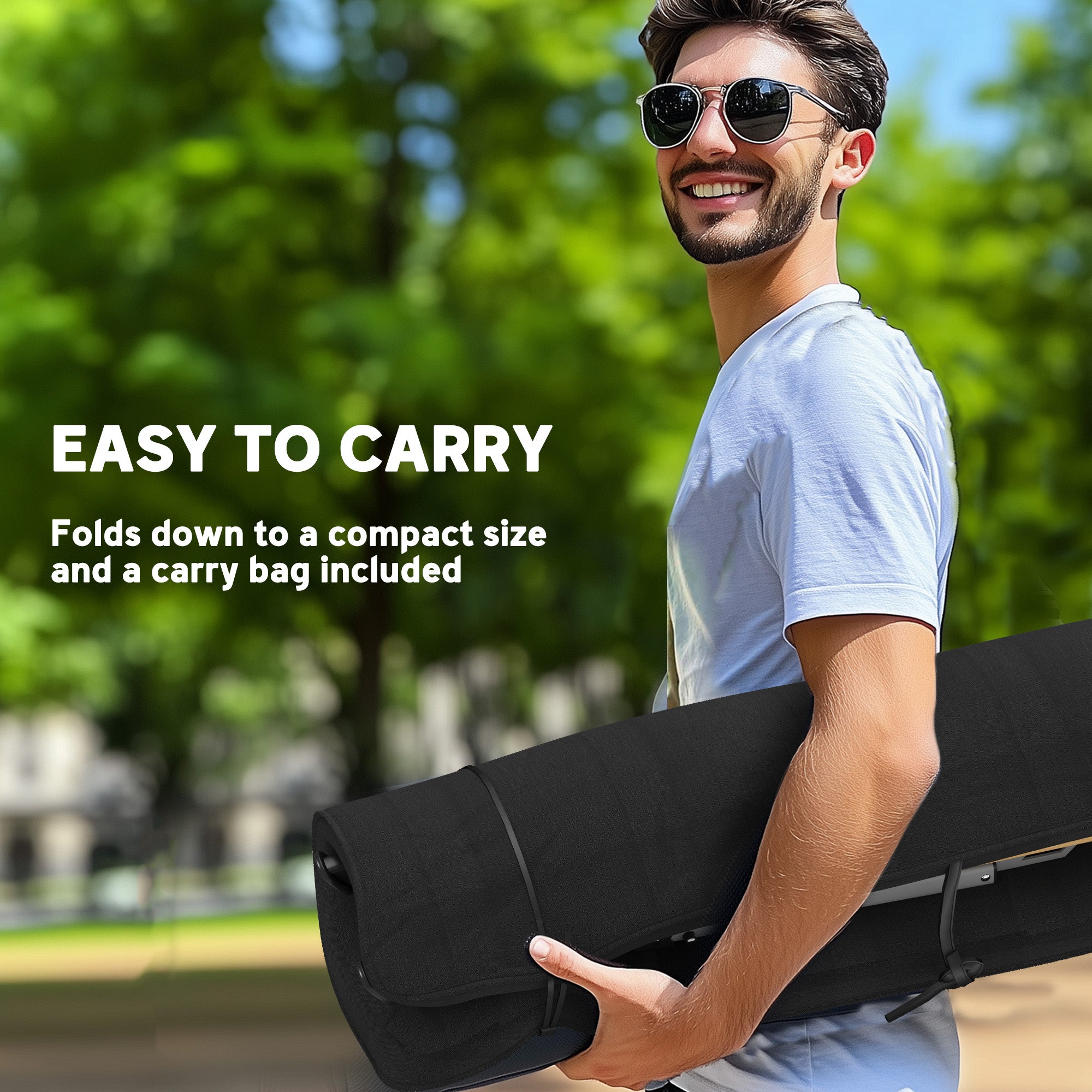 Outsunny Folding Camping Chairs 2 Pack, Portable Adjustable Camp Chair with Padded Seat and Carry Bag, Outdoor High Back Recliner for Hiking, Fishing, Beach, Picnic and Lawn, Black