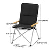 Outsunny Folding Camping Chairs 2 Pack, Portable Adjustable Camp Chair with Padded Seat and Carry Bag, Outdoor High Back Recliner for Hiking, Fishing, Beach, Picnic and Lawn, Black