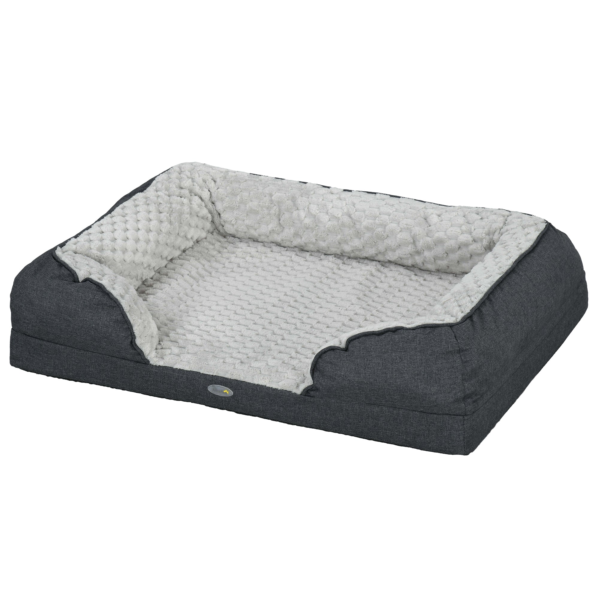 PawHut Dog Sofa Bed Pet Bed Dog Mattress with Removable Washable Cover, Anti-Slip Bottom, for Medium Sized Dogs, 90L x 69W x 21Hcm - Charcoal Grey