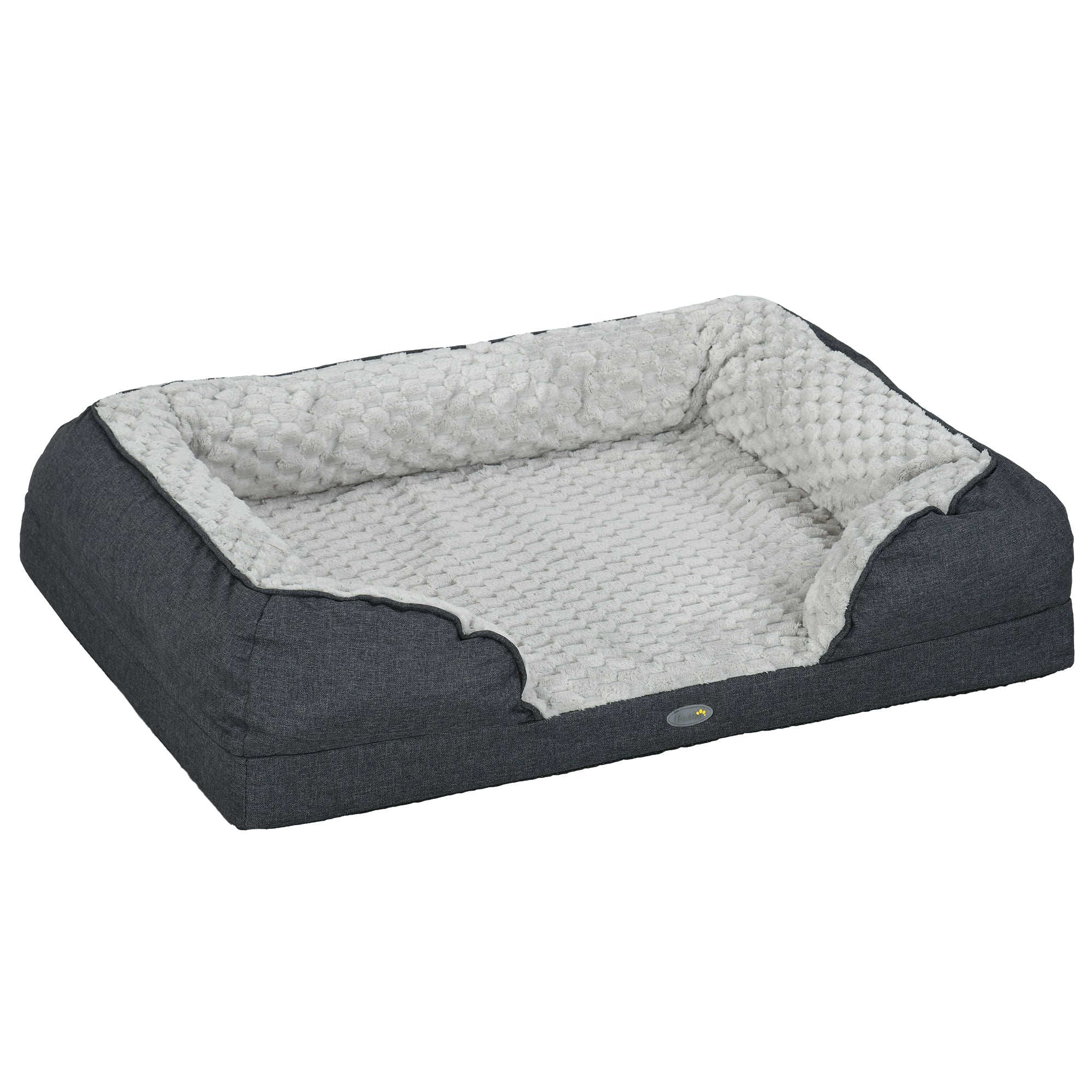 PawHut Dog Sofa Bed Pet Bed Dog Mattress with Removable Washable Cover, Anti-Slip Bottom, for Medium Sized Dogs, 90L x 69W x 21Hcm - Charcoal Grey