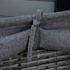 Outsunny 4 Pieces Rattan Daybed Patio PE Wicker Round Furniture Outdoor Rattan Garden Lounge Sofa Sets Sectional Conversation Set with Canopy, Cushions, & Pillows, Grey