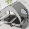 PawHut Elevated Dog Bed with Canopy, Cooling Dog Cot Bed for Camping, Portable Raised Pet Cot with Washable Breathable Mesh, for Indoor Outdoor, M & L Dogs, 36" x 30" x 35", Grey