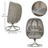 Outsunny Swivel Egg Chair with Cushions and Foldable Basket Seat, Indoor Outdoor Lounge Chair for Backyard, Garden, Balcony, Lawn and Living Room, Sand