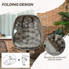 Outsunny Swivel Egg Chair with Cushions and Foldable Basket Seat, Indoor Outdoor Lounge Chair for Backyard, Garden, Balcony, Lawn and Living Room, Sand