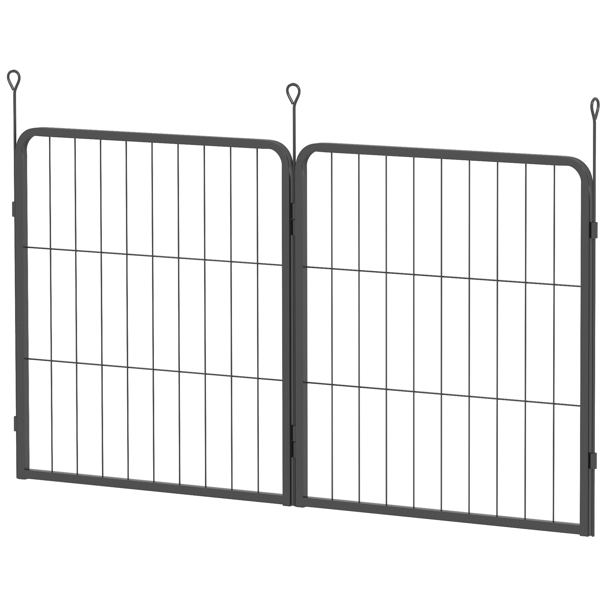 PawHut Dog Pen, 2 Panels Puppy Pen, Heavy Duty Dog Playpen, Portable Detachable Dog Exercise Pen Animal Enclosure for Small Dogs, 60cm High, Black