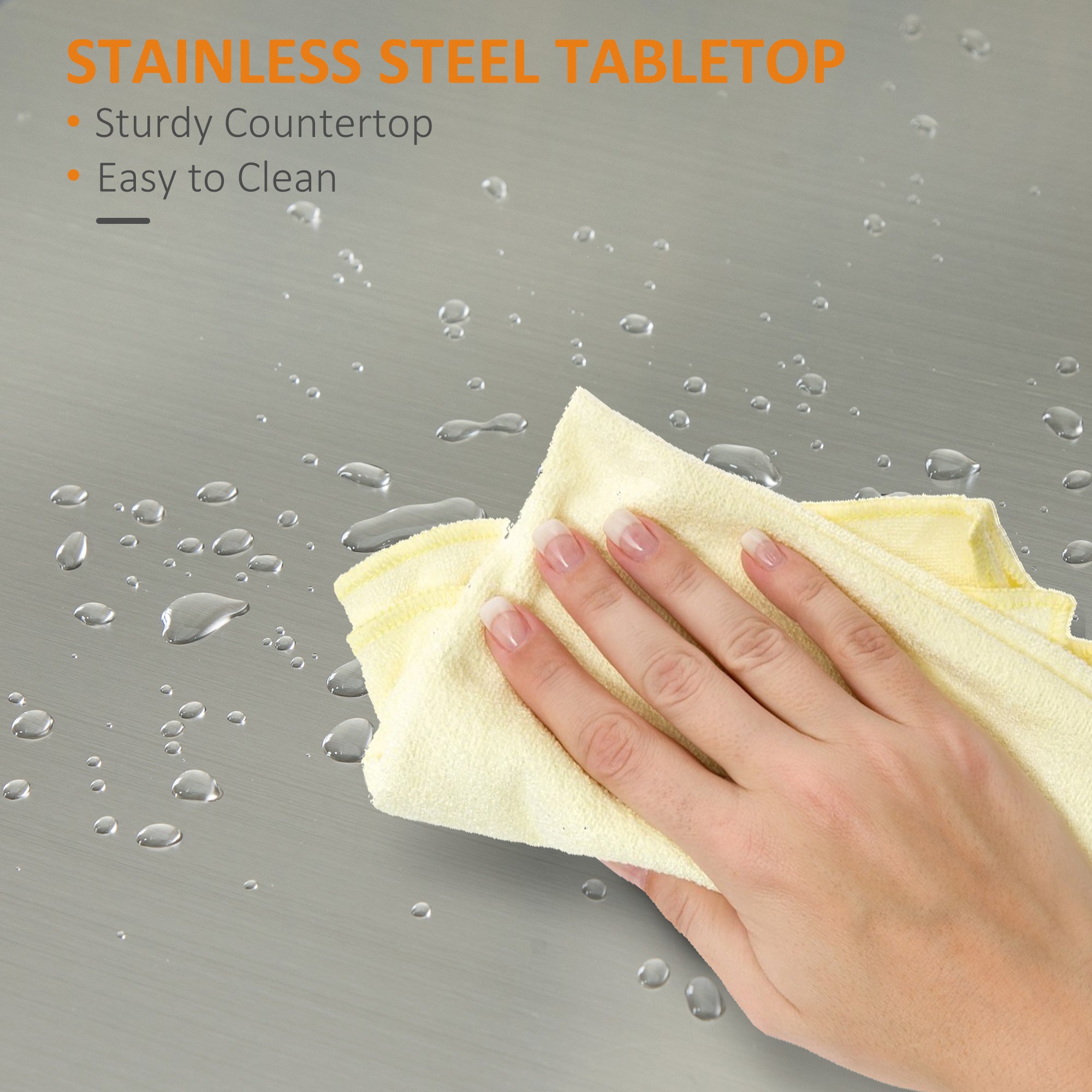 HOMCOM Kitchen Cart, Small Kitchen Island, Stainless Steel Top Utility Trolley on Wheels with Storage Drawer for Dining Room, Kitchen (White)