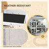 PawHut Outdoor Cat House, Large Catio Wooden Kitten Enclosure Elevated Design, with Wheels, Resting Box, Water-Resistant, Multi Platforms, for 1-3 Cats, White & Grey