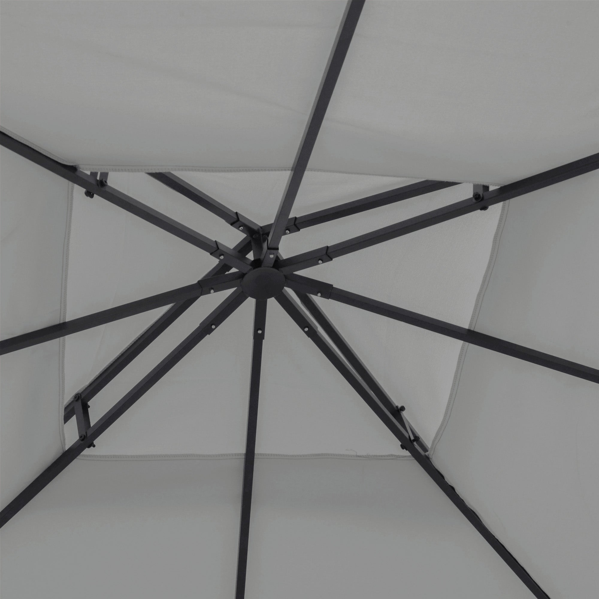 Outsunny 9.8' x 9.8' Square 2-Tier Gazebo Canopy Replacement Top Cover Outdoor Garden Sun Shade, Light Grey