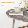 HOMCOM Folding Dining Table, Round Drop Leaf Table for Small Spaces, Foldable Table with Wood Legs for Kitchen, Dining Room, Distressed Grey