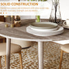HOMCOM Folding Dining Table, Round Drop Leaf Table for Small Spaces, Foldable Table with Wood Legs for Kitchen, Dining Room, Distressed Grey