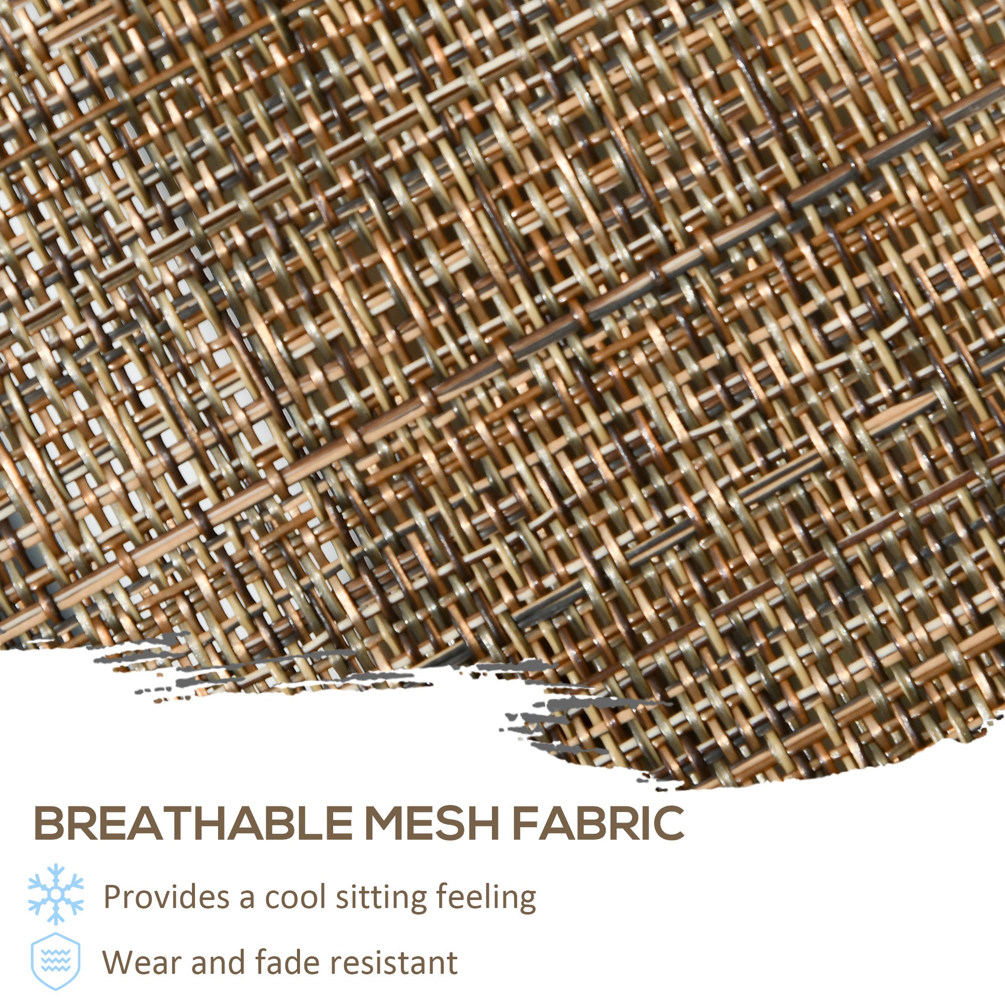 Outsunny 2-Piece Patio Swivel Chairs, 360° Swivel Rocking Chairs with Curved Armrests, S Shape Backrest, Breathable Mesh Seat & Backrest for Yard, Lawn, Porch, Garden, Brown