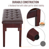 HOMCOM 30" Padded Storage Piano Bench Artist Keyboard Seat Faux Leather (Brown)