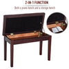 HOMCOM 30" Padded Storage Piano Bench Artist Keyboard Seat Faux Leather (Brown)