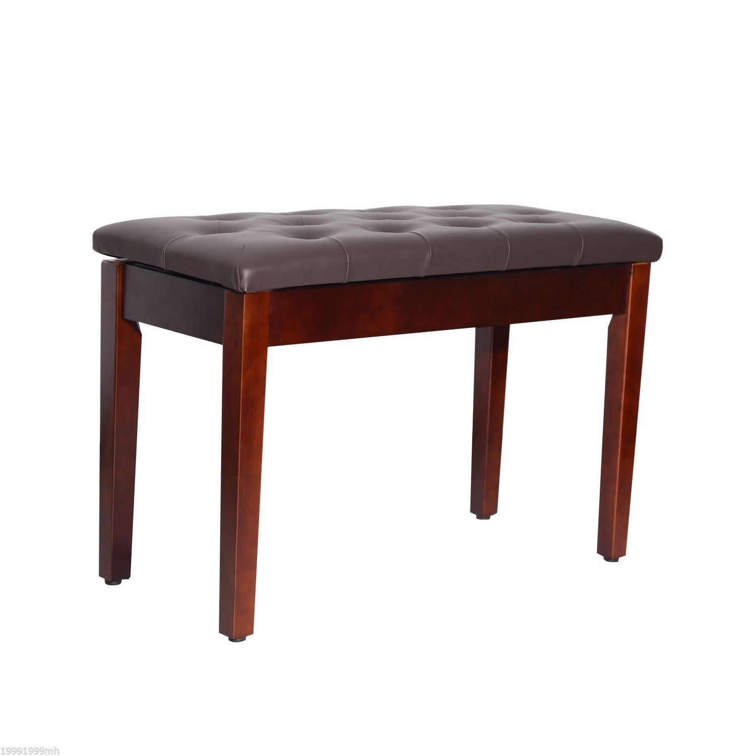 HOMCOM 30" Padded Storage Piano Bench Artist Keyboard Seat Faux Leather (Brown)