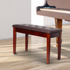 HOMCOM 30" Padded Storage Piano Bench Artist Keyboard Seat Faux Leather (Brown)