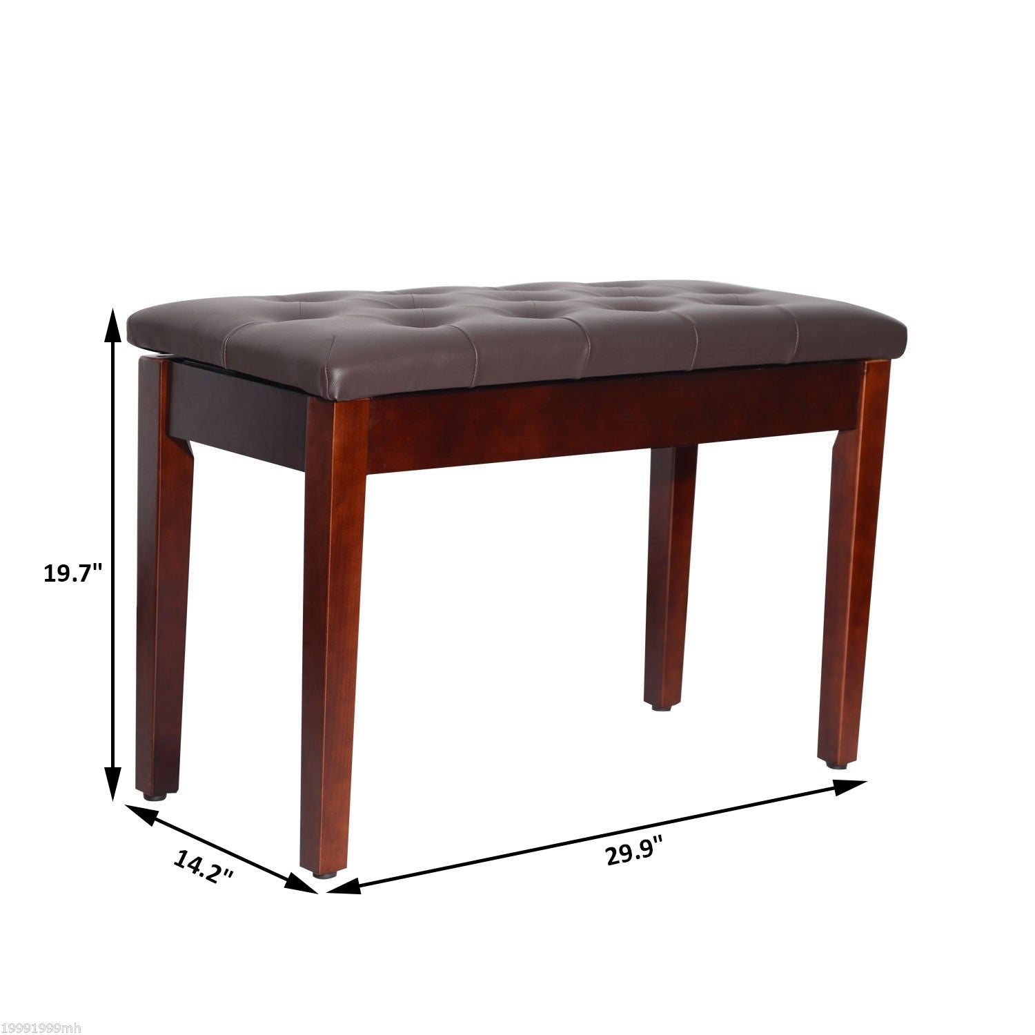 HOMCOM 30" Padded Storage Piano Bench Artist Keyboard Seat Faux Leather (Brown)