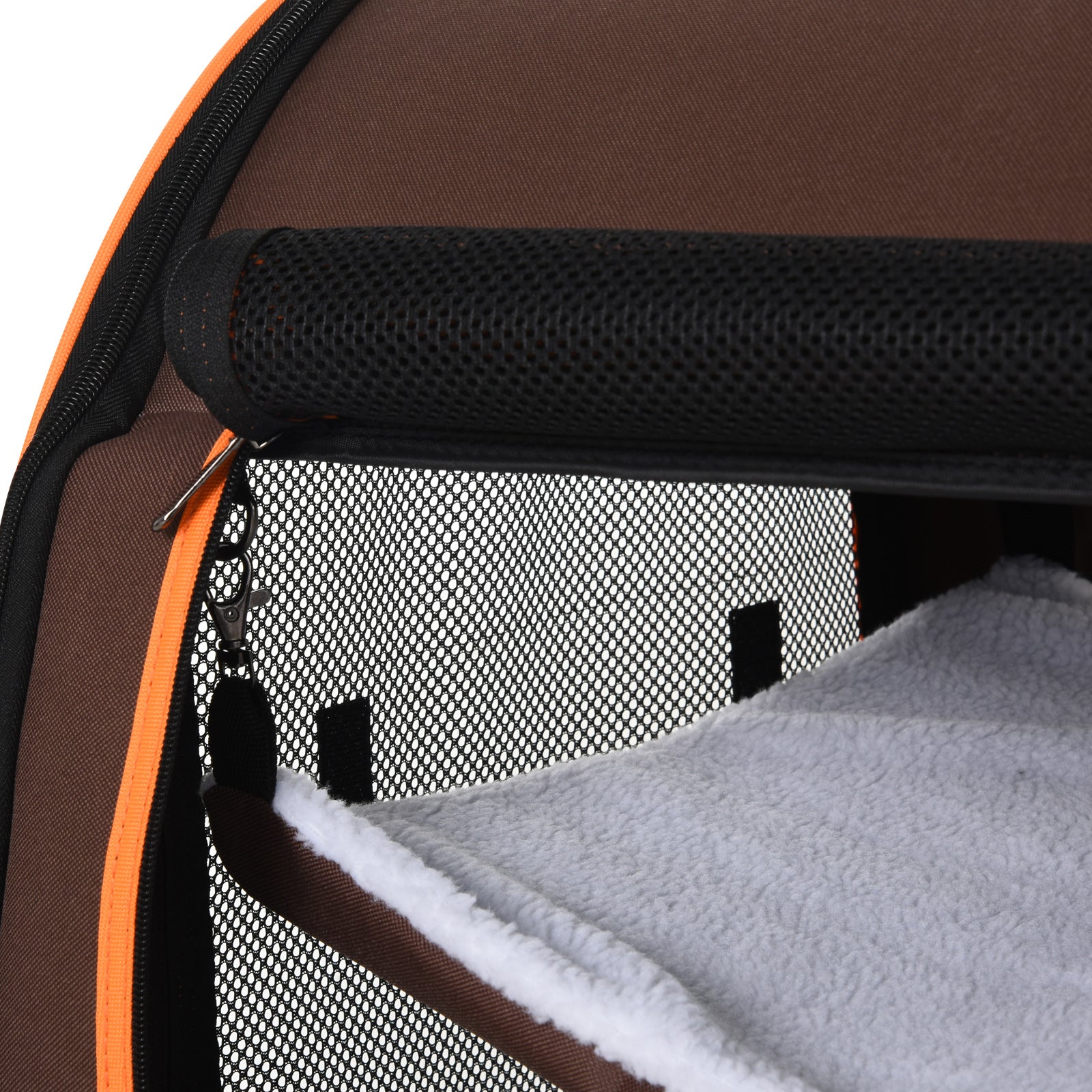 PawHut 39" Portable Soft-Sided Pet Cat Carrier with Divider, 2 Compartments, Soft Cushions, & Storage Bag,  Dark Gray