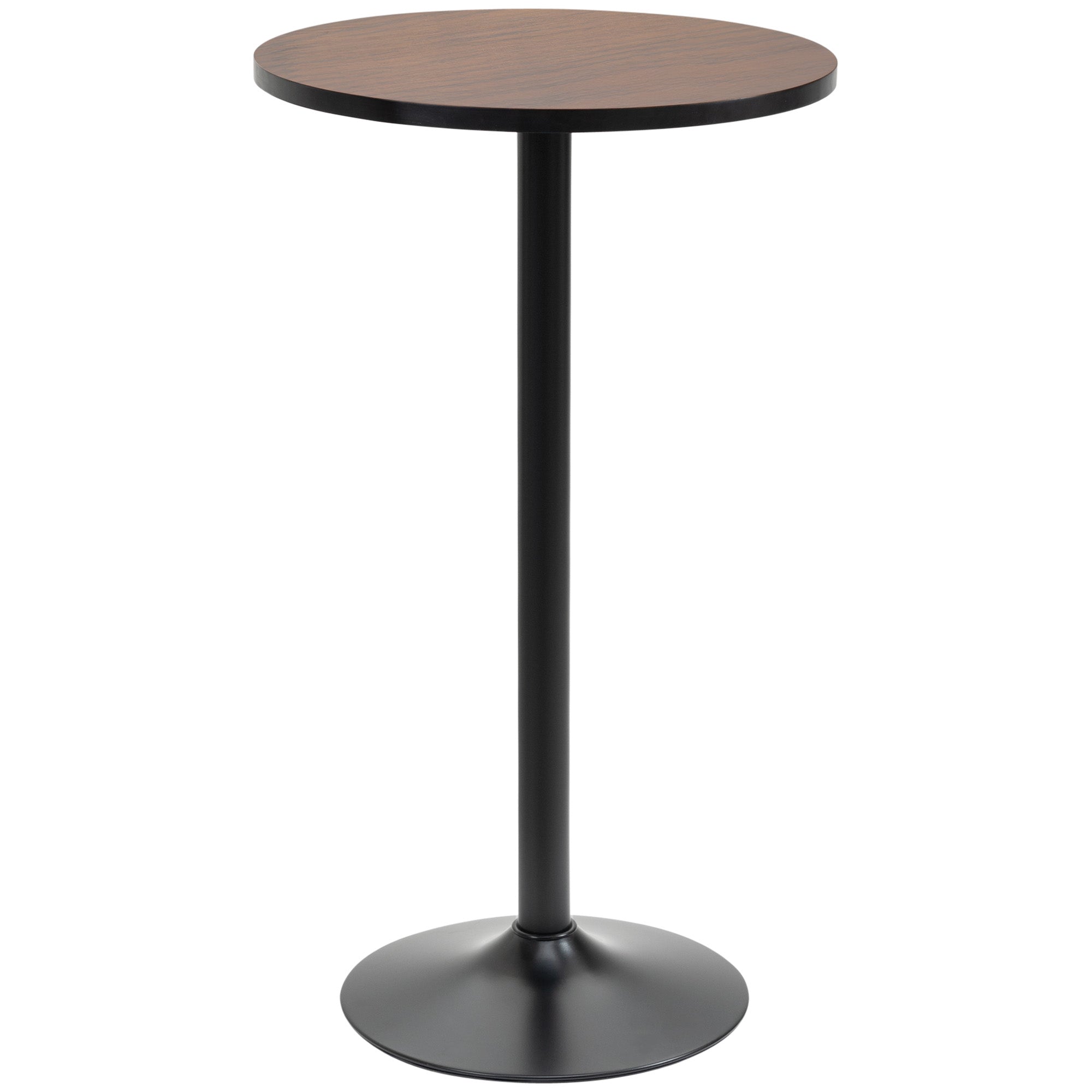 HOMCOM Round Bar Table 42 Inch Height, Industrial High Bistro Table with Metal Base and Elm Wood Top, Bar Height Table for Kitchen, Pub, Breakfast Area