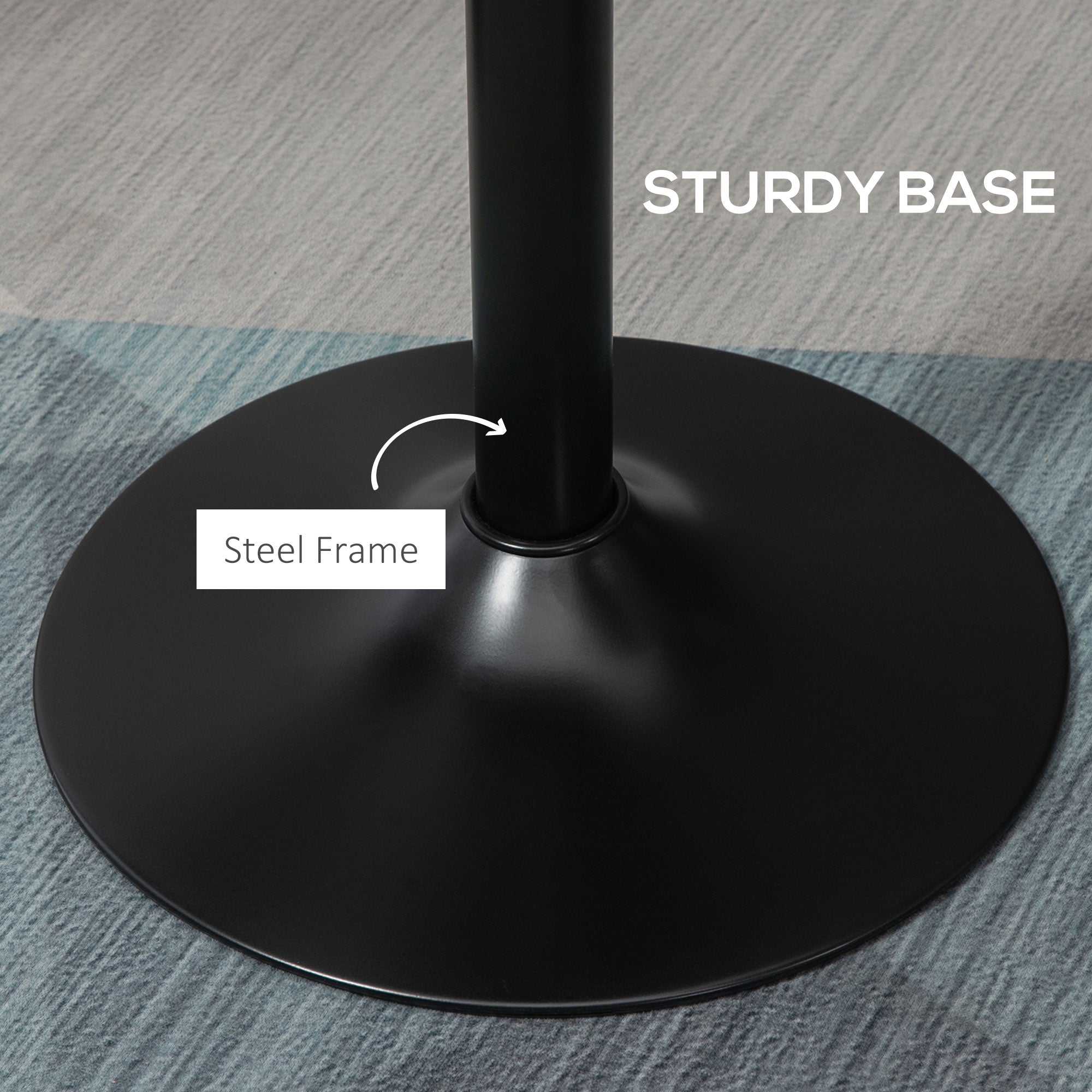 HOMCOM Round Bar Table 42 Inch Height, Industrial High Bistro Table with Metal Base and Elm Wood Top, Bar Height Table for Kitchen, Pub, Breakfast Area