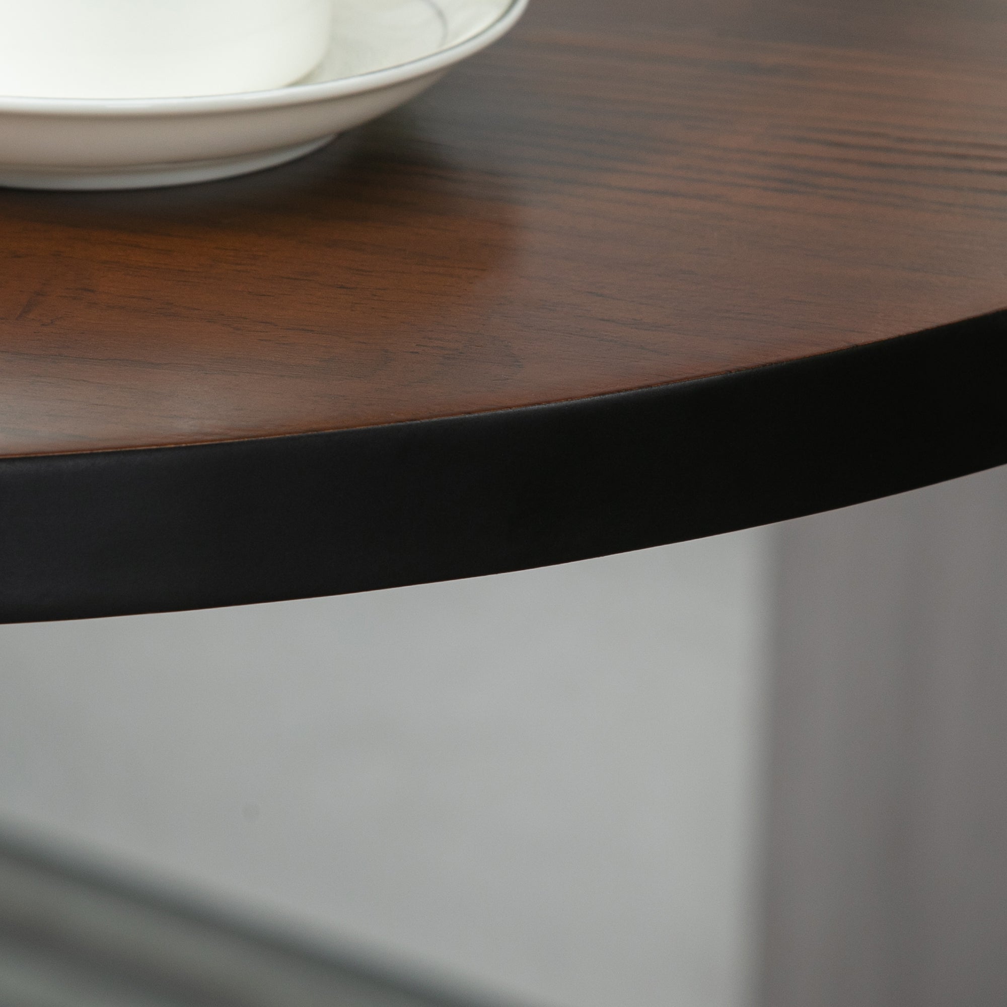 HOMCOM Round Bar Table 42 Inch Height, Industrial High Bistro Table with Metal Base and Elm Wood Top, Bar Height Table for Kitchen, Pub, Breakfast Area